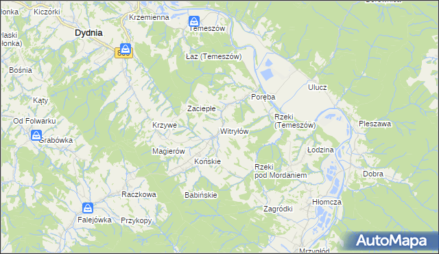 mapa Witryłów, Witryłów na mapie Targeo