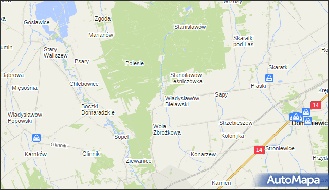 mapa Władysławów Bielawski, Władysławów Bielawski na mapie Targeo