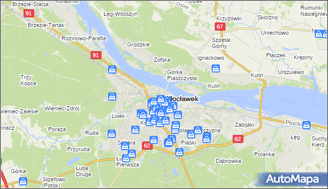 mapa Włocławka, Włocławek na mapie Targeo
