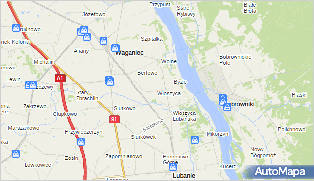 mapa Włoszyca, Włoszyca na mapie Targeo