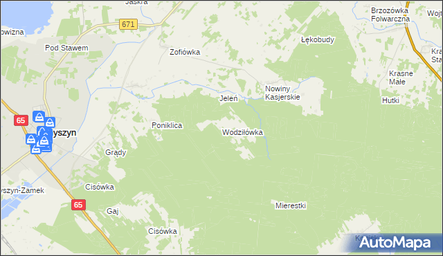 mapa Wodziłówka, Wodziłówka na mapie Targeo