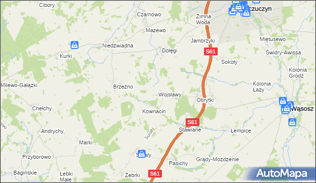 mapa Wojsławy, Wojsławy na mapie Targeo