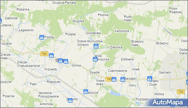 mapa Wola Bokrzycka, Wola Bokrzycka na mapie Targeo