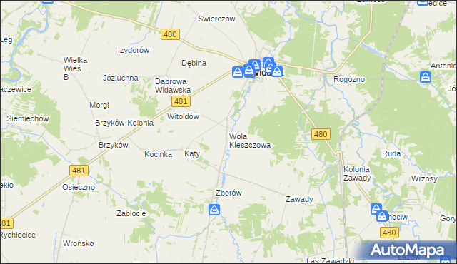 mapa Wola Kleszczowa, Wola Kleszczowa na mapie Targeo