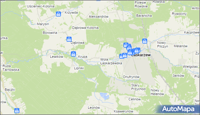 mapa Wola Łaskarzewska, Wola Łaskarzewska na mapie Targeo