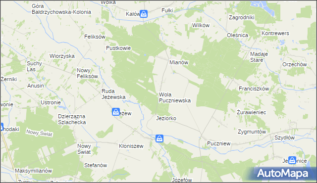 mapa Wola Puczniewska, Wola Puczniewska na mapie Targeo