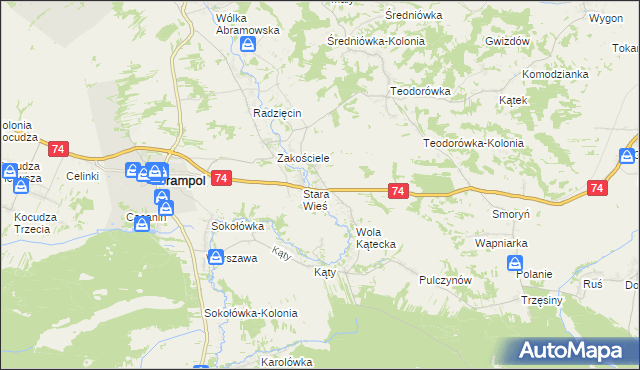 mapa Wola Radzięcka, Wola Radzięcka na mapie Targeo