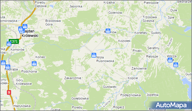mapa Wola Rusinowska, Wola Rusinowska na mapie Targeo