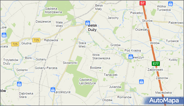 mapa Wola Starowiejska, Wola Starowiejska na mapie Targeo