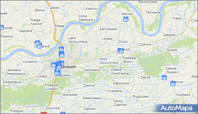 mapa Wola Szczucińska, Wola Szczucińska na mapie Targeo