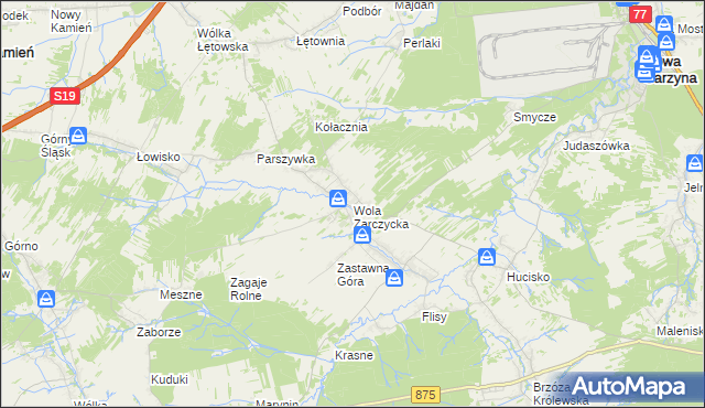 mapa Wola Zarczycka, Wola Zarczycka na mapie Targeo