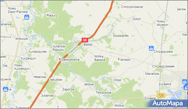 mapa Wólka Babska, Wólka Babska na mapie Targeo