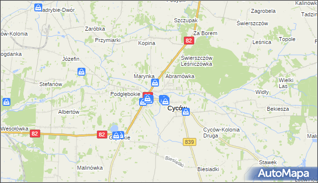 mapa Wólka Cycowska, Wólka Cycowska na mapie Targeo