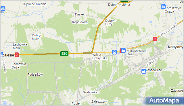 mapa Wólka Dobryńska, Wólka Dobryńska na mapie Targeo