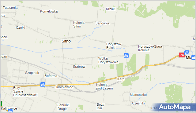 mapa Wólka Horyszowska, Wólka Horyszowska na mapie Targeo