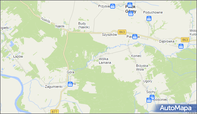 mapa Wólka Łamana, Wólka Łamana na mapie Targeo
