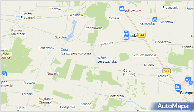 mapa Wólka Leszczańska, Wólka Leszczańska na mapie Targeo