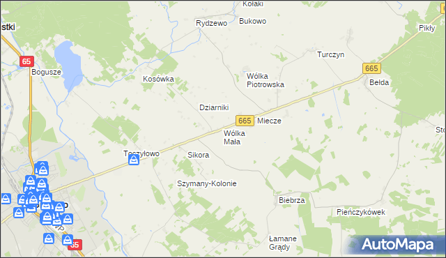 mapa Wólka Mała gmina Rajgród, Wólka Mała gmina Rajgród na mapie Targeo