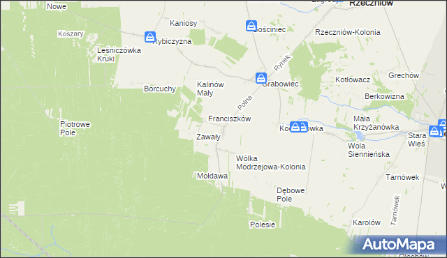 mapa Wólka Modrzejowa, Wólka Modrzejowa na mapie Targeo