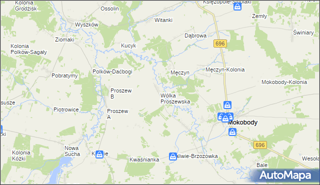 mapa Wólka Proszewska, Wólka Proszewska na mapie Targeo