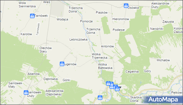 mapa Wólka Trzemecka, Wólka Trzemecka na mapie Targeo