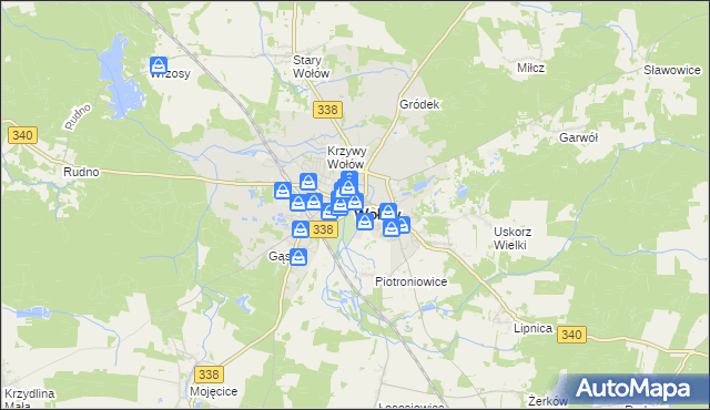 mapa Wołów, Wołów na mapie Targeo