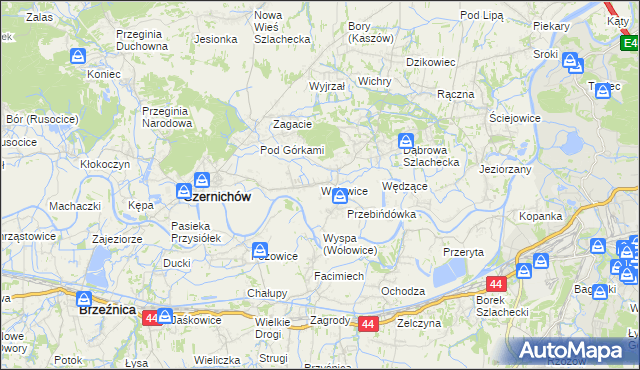 mapa Wołowice, Wołowice na mapie Targeo