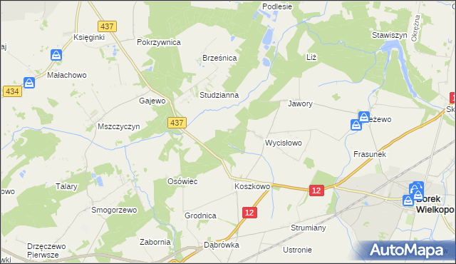 mapa Wroniny, Wroniny na mapie Targeo