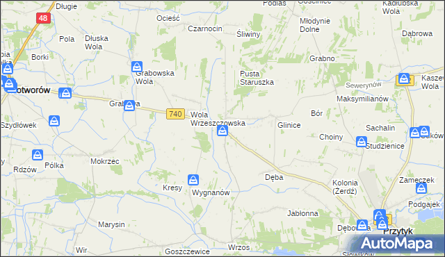 mapa Wrzeszczów, Wrzeszczów na mapie Targeo