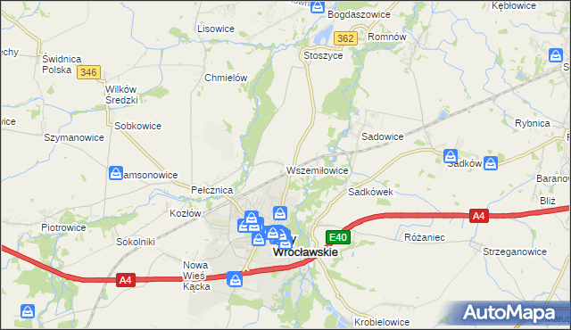 mapa Wszemiłowice, Wszemiłowice na mapie Targeo