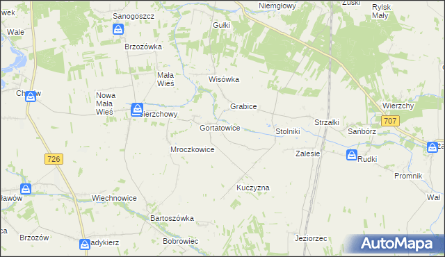mapa Wylezinek, Wylezinek na mapie Targeo