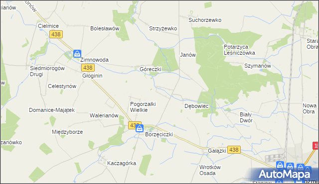 mapa Wyrębin, Wyrębin na mapie Targeo