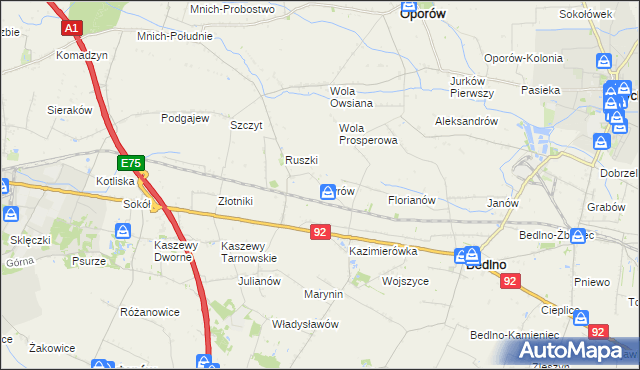 mapa Wyrów gmina Bedlno, Wyrów gmina Bedlno na mapie Targeo