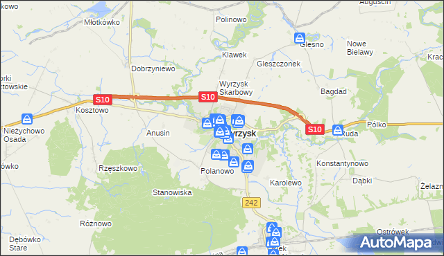 mapa Wyrzysk, Wyrzysk na mapie Targeo