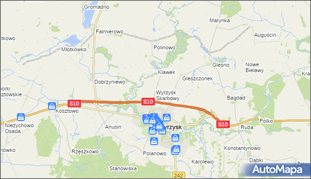 mapa Wyrzysk Skarbowy, Wyrzysk Skarbowy na mapie Targeo