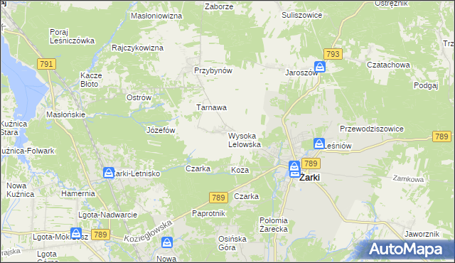 mapa Wysoka Lelowska, Wysoka Lelowska na mapie Targeo