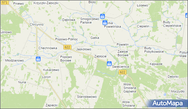 mapa Zabłocie gmina Serock, Zabłocie gmina Serock na mapie Targeo