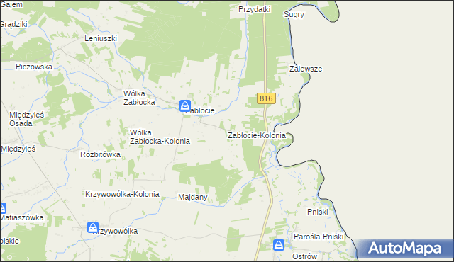 mapa Zabłocie-Kolonia, Zabłocie-Kolonia na mapie Targeo
