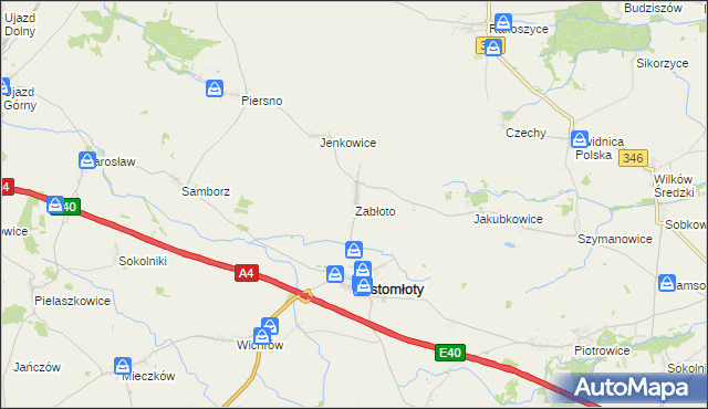 mapa Zabłoto, Zabłoto na mapie Targeo