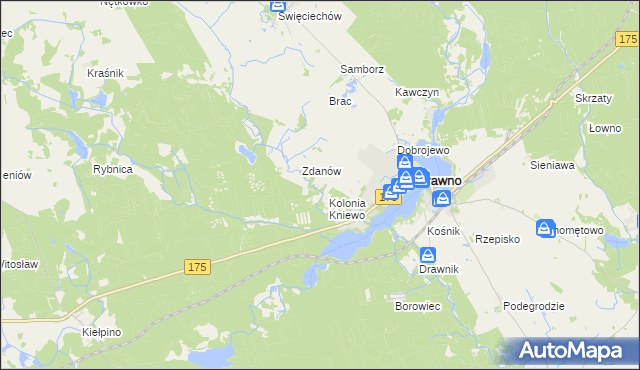 mapa Zacisze gmina Drawno, Zacisze gmina Drawno na mapie Targeo