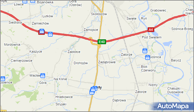 mapa Zadąbrowie gmina Radymno, Zadąbrowie gmina Radymno na mapie Targeo