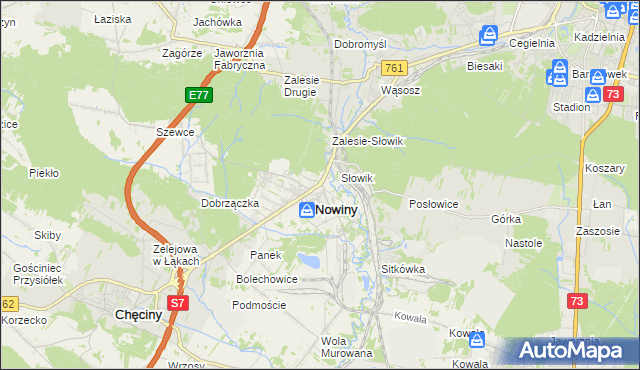 mapa Zagrody gmina Sitkówka-Nowiny, Zagrody gmina Sitkówka-Nowiny na mapie Targeo