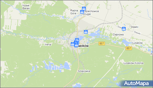 mapa Zaklików, Zaklików na mapie Targeo