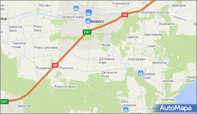 mapa Żarnowica Mała, Żarnowica Mała na mapie Targeo