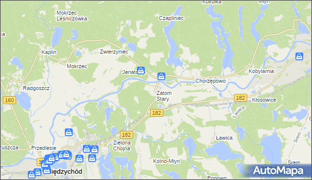 mapa Zatom Stary, Zatom Stary na mapie Targeo