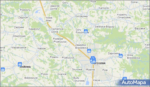 mapa Zawadka Brzostecka, Zawadka Brzostecka na mapie Targeo