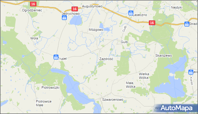 mapa Zazdrość gmina Iława, Zazdrość gmina Iława na mapie Targeo