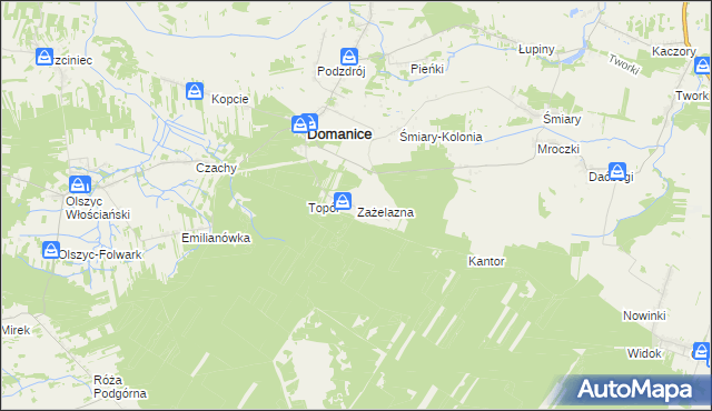 mapa Zażelazna, Zażelazna na mapie Targeo