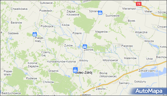 mapa Zborów gmina Solec-Zdrój, Zborów gmina Solec-Zdrój na mapie Targeo