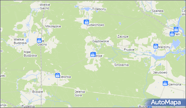 mapa Zdroje gmina Cekcyn, Zdroje gmina Cekcyn na mapie Targeo